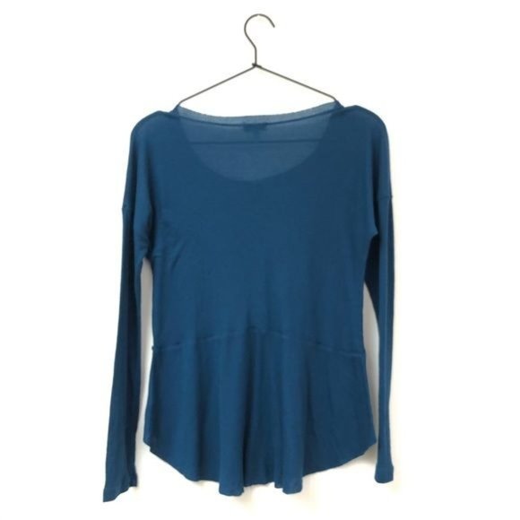 Splendid Ribbed Henley Peplum Light Top | Extra Small - Picture 2 of 5